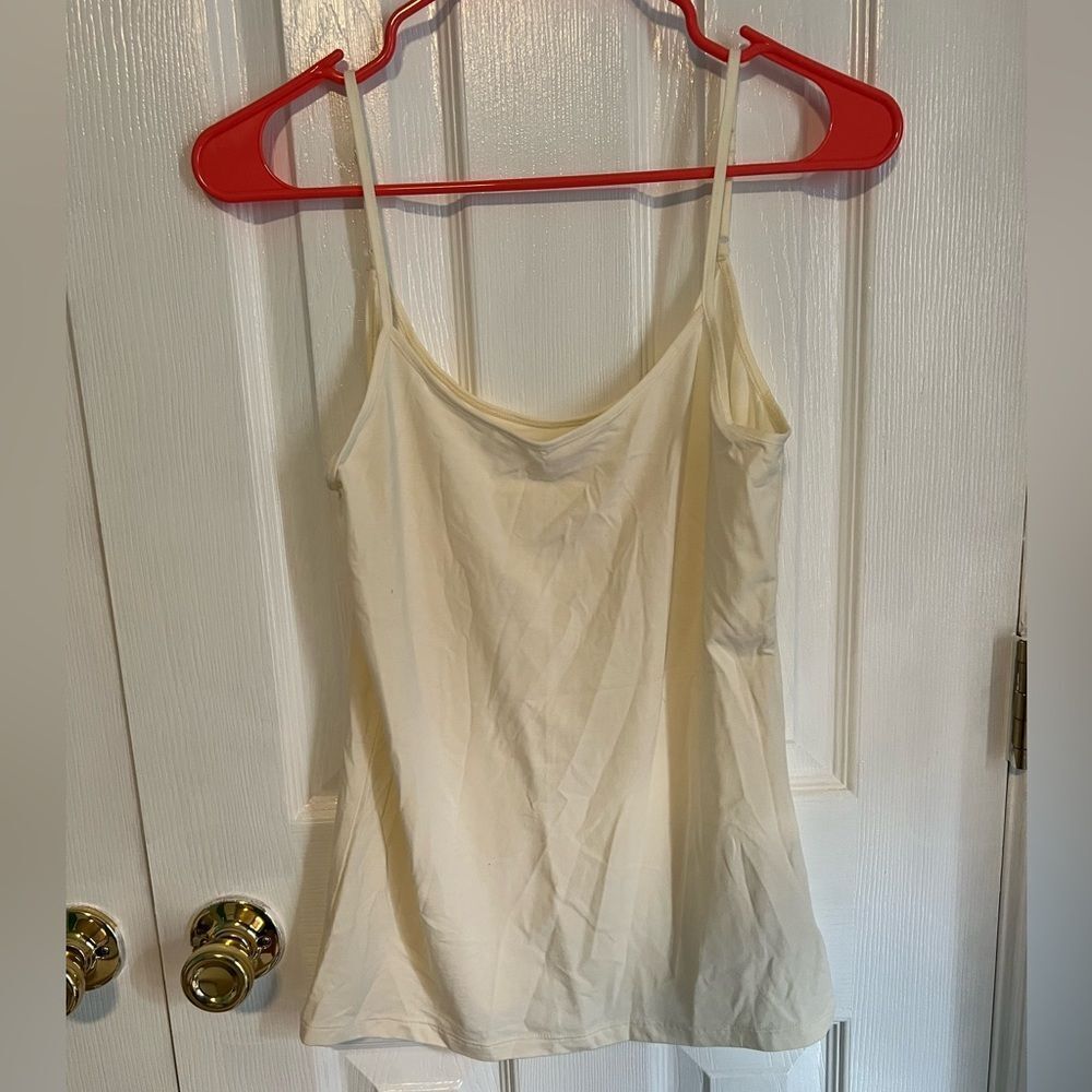 Time and Tru Womens Small Cream Cotton Blend Tank Top